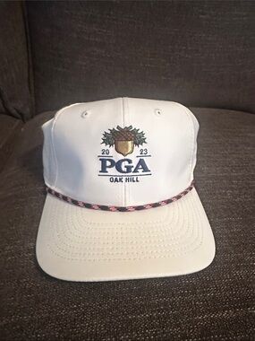 PGA Oak Hill 2023 White Rope-Trim Baseball Cap